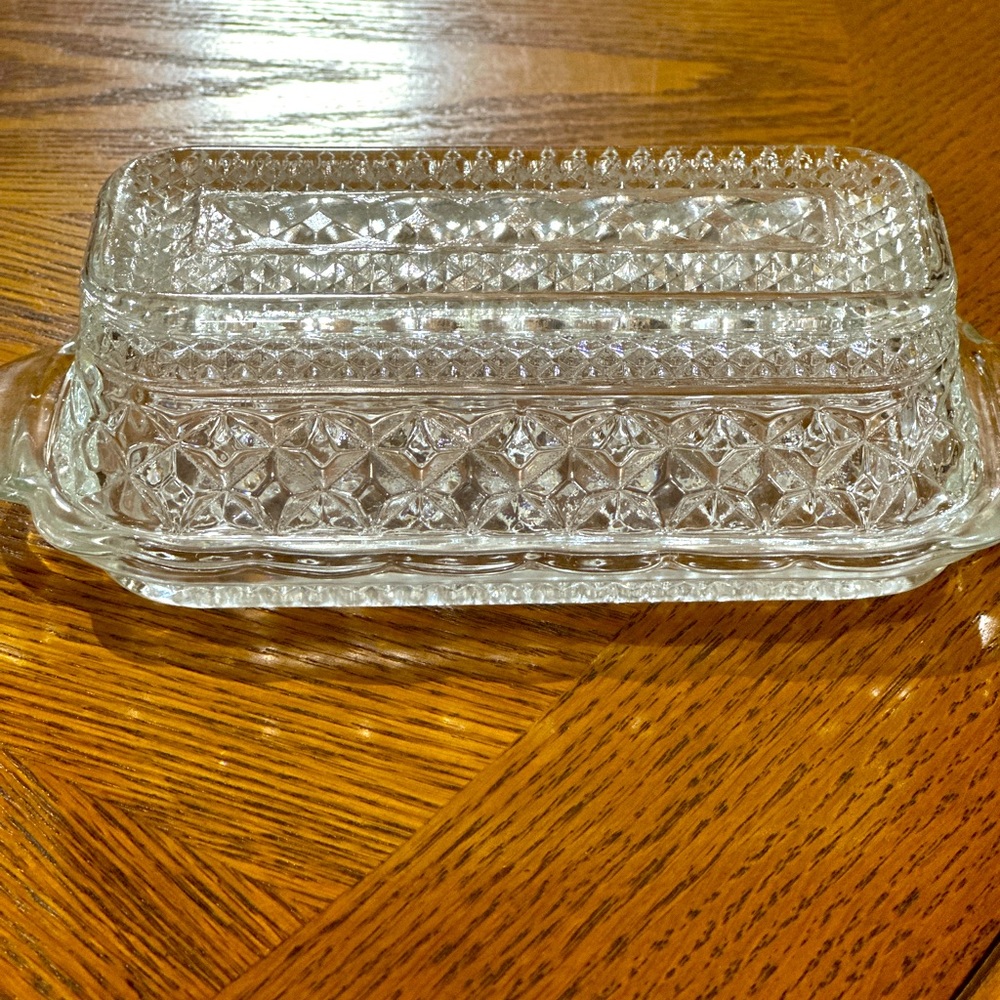Vintage glass butter dish